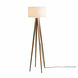 Quattro 61 inch 9 watt Natural Ash Wood and Weathered Brass Floor Lamp Portable Light